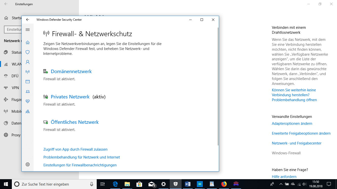 Firewall deaktivieren